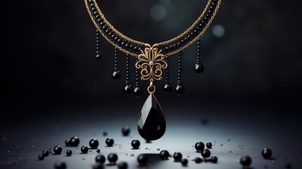 Jewel necklace, jouvillerie, neck ornament, costume jewelry , luxury luggage object, luxe gift . - obrazy, fototapety, plakaty