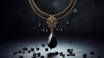 Fototapeten Jewel necklace, jouvillerie, neck ornament, costume jewelry , luxury luggage object, luxe gift . © Ruslan Batiuk