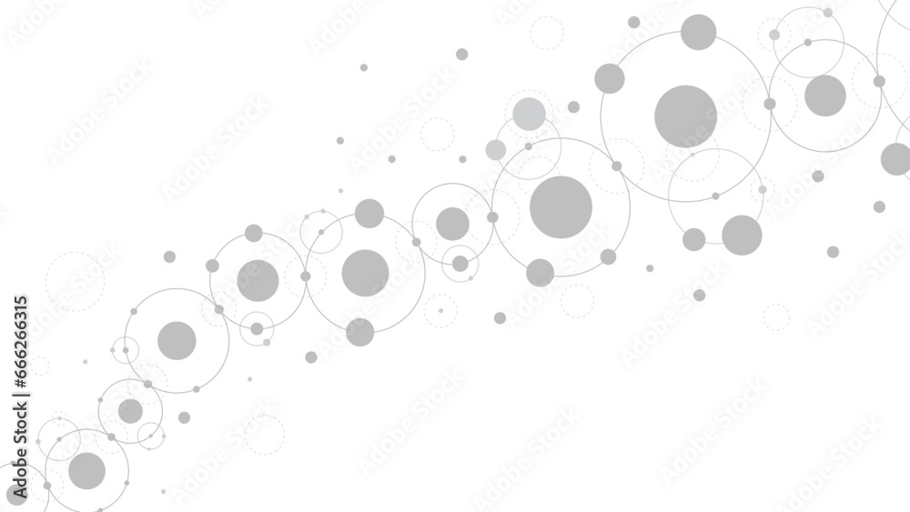 Aufkleber Technology abstract background. Abstract geometric background. Connected circles. Network of circles.