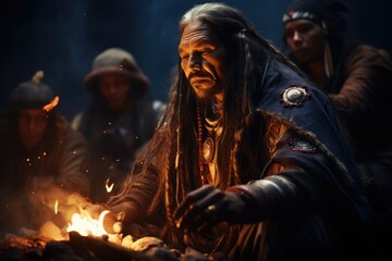 Obraz premium Native american, American Indians, First Americans or Indigenous Americans, Indigenous peoples of the United States. culture authenticity, ethnic attire, tradition.