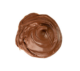 Chocolate Smear Isolated, Melted Chocolate Texture on White Background, Chocolate Sauce Pattern