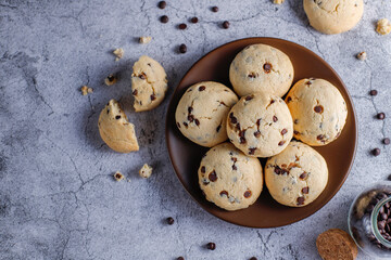 Homemade delicious chocolate chip cookies.