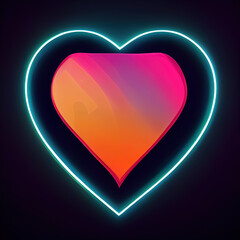 A radiant ode to love. The neon heart's mesmerizing brilliance, bursting with complex patterns, painting the night with passionate light.