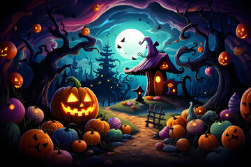 Gespenstischer Halloween Hintergrund - Schlaraffenland