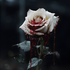 Bleeding white rose