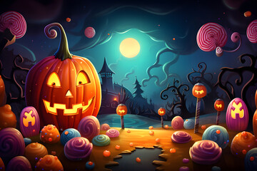 Gespenstischer Halloween Hintergrund - Schlaraffenland
