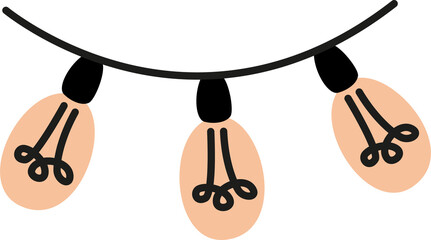 banner with garlands, light bulbs, Merry Christmas, greetings © skadhi_art