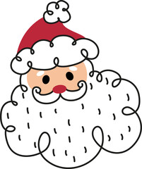 cute christmas banner with santa in a knitted hat, ready made banner for christmas, santa claus, merry christmas