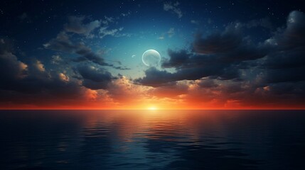 Fototapeta na wymiar Sunset in ocean
