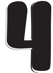 Black bold number 4