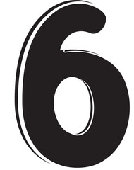 Black bold number 6