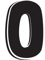 Black bold number 0