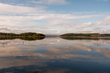 View of  the étang de Gruissan (gruissan lake) on a cloudy autumn day, Occitania, France