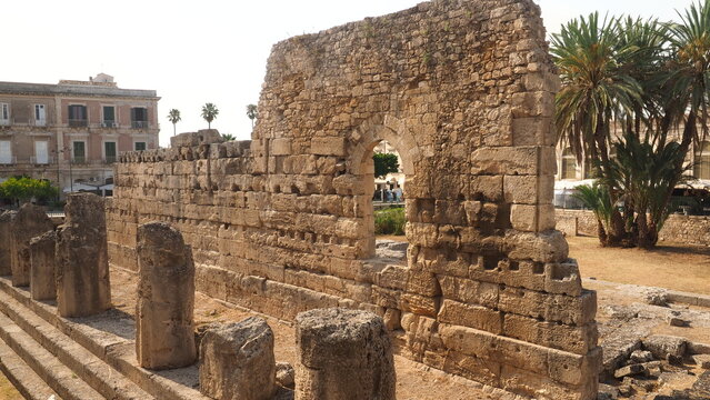 Temple of Apollo at Piazza Pancali (Syracuse Sicily Italy)