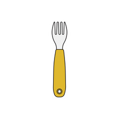 Kids drawing Cartoon Vector illustration baby fork Isolated in doodle style