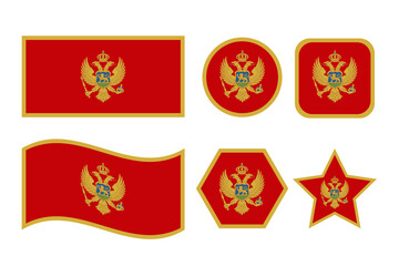 Montenegro flag simple illustration for independence day or election