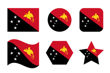 Papua New Guinea flag simple illustration for independence day or election