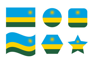 Rwanda flag simple illustration for independence day or election