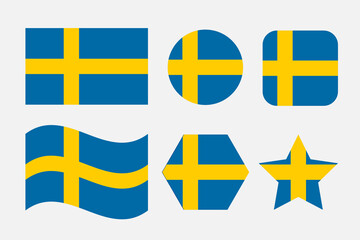 Sweden flag simple illustration for independence day or election