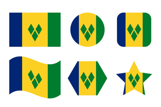 Saint Vincent and the Grenadines flag simple illustration for independence day or election