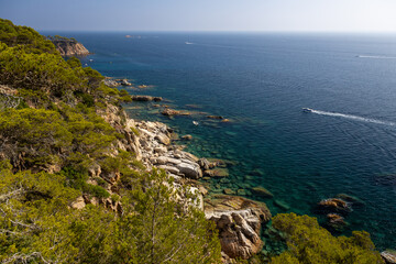 Fototapeta na wymiar View of cove in Palamos, Costa Brava, Girona. Spain
