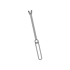 Hand drawn Kids drawing Cartoon Vector illustration fondu fork Isolated in doodle style