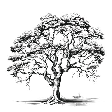 Hand Drawn Sketch Jacquemontia Tree Illustration © MstNasrinAktar