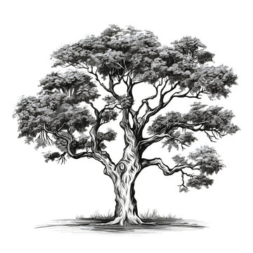 Hand Drawn Sketch Jacquemontia Tree Illustration

