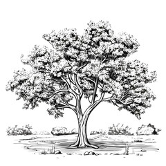 Hand Drawn Sketch Mango Tree Illustration
