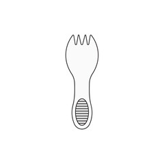 Kids drawing Cartoon Vector illustration plastic spork Isolated in doodle style