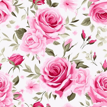 Pink Rose Floral Pattern