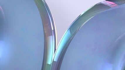 Abstract background of Elegant and Modern 3D Rendering image of simple curved board of glass Crystal