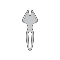 Kids drawing Cartoon Vector illustration two tines spork Isolated in doodle style