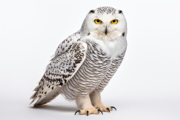 Close-up studio portrait of owl. Design blank