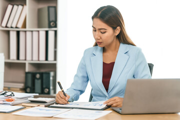 Attractive female asian people average external auditor salary, asian financial professional deep in analysis, visual representation of external auditor average salary, emphasizing industry norms.