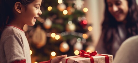 Hispanic Family Festivities Holiday Celebration Christmas Background Generative AI