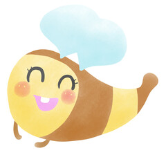 Bee on white background