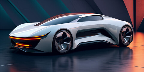 Obraz premium Concept futuristic car design, fusing sleek aesthetics and cutting-edge tech, hinting at an exhilarating automotive future