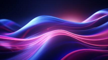 Fototapeta na wymiar Pink and blue lines on a dark background. Gradient flowing wave lines.