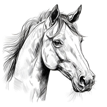 Horse sketch isolated on a white background 