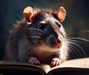 rat, reading a book, Leseratte