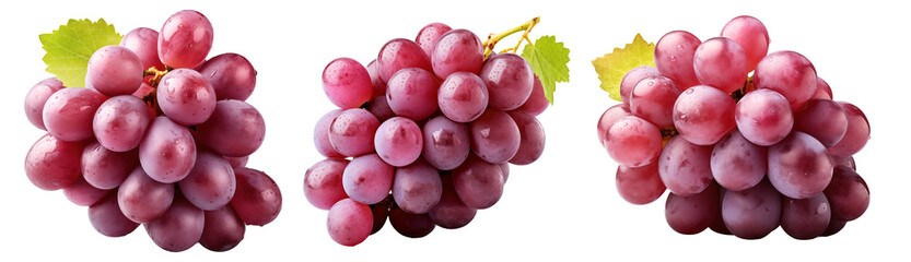 fresh natural red grapes isolated