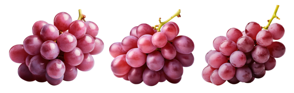 fresh natural red grapes isolated