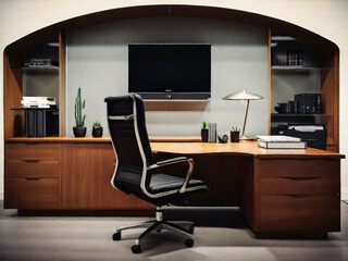 Comfortable office chair near desk in modern office interior