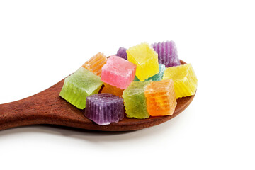 Colorful crispy jelly. Thai sweet dessert