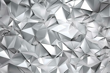 Abstract polygon background with silver inlays. Generative AI