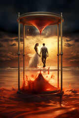 Timeless Love
Newlyweds holding an hourglass, symbolizing their timeless love and commitment. Explore the enduring bond of this captivating couple in a single moment
