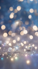 Christmas and New Year 2024 Wallpaper with Bokeh Background, beautiful, elegant sparkly decoration and copy space