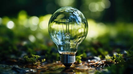 light bulb on the green background