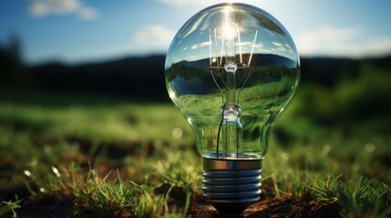 light bulb in the grass